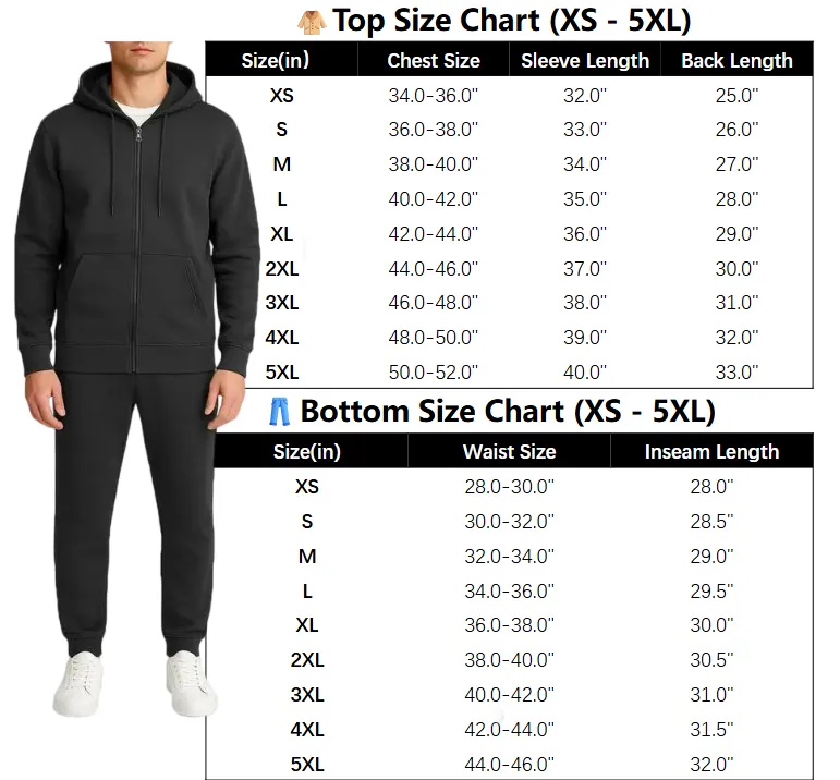 Men’s Multi Pack Fleece Zip Hoodie & Jogger Sets