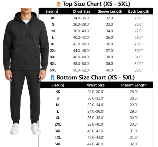 Men’s Multi Pack Fleece Zip Hoodie & Jogger Sets