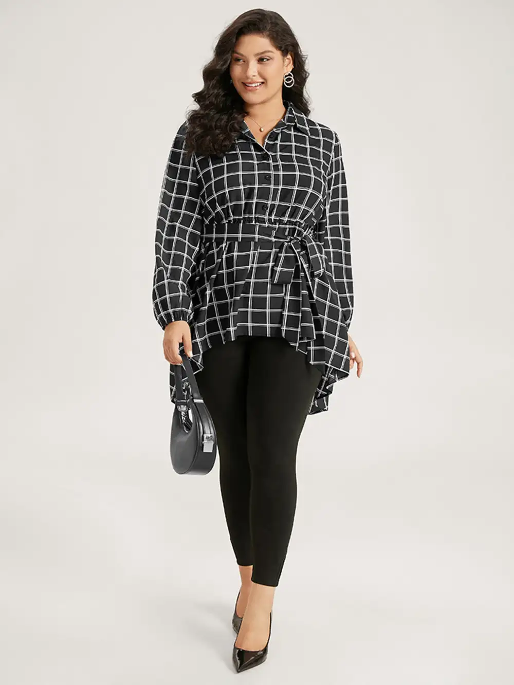 High Rise Pleated Elastic Waist Skinny Leggings