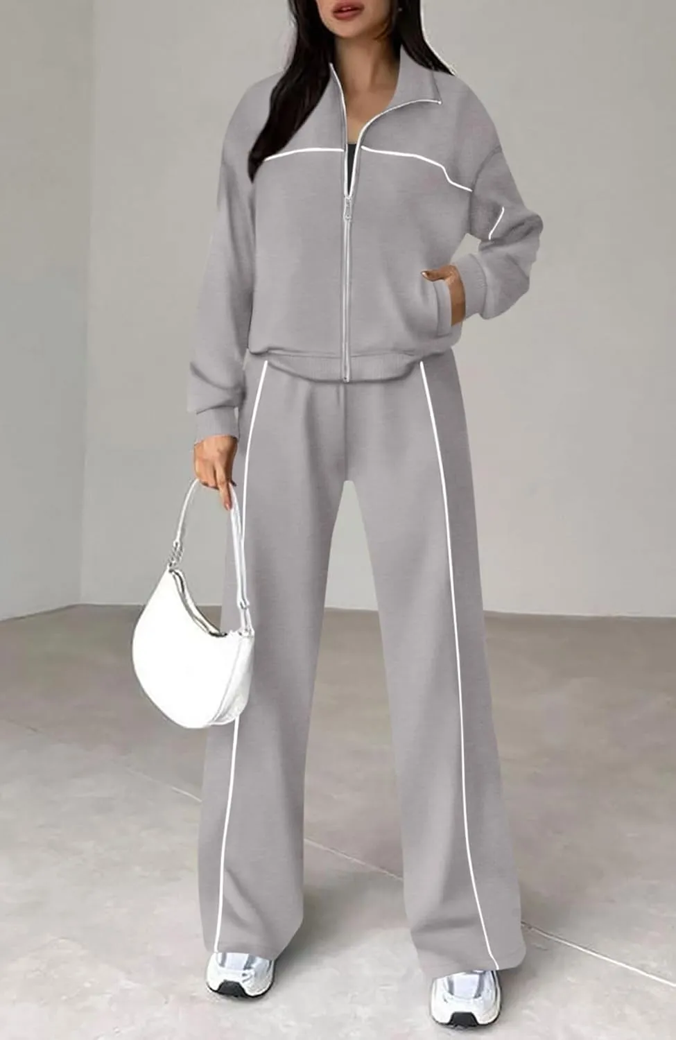 Women's Two Piece Tracksuit Fall 2024 Long Sleeve Jogger Sweatsuit Sets