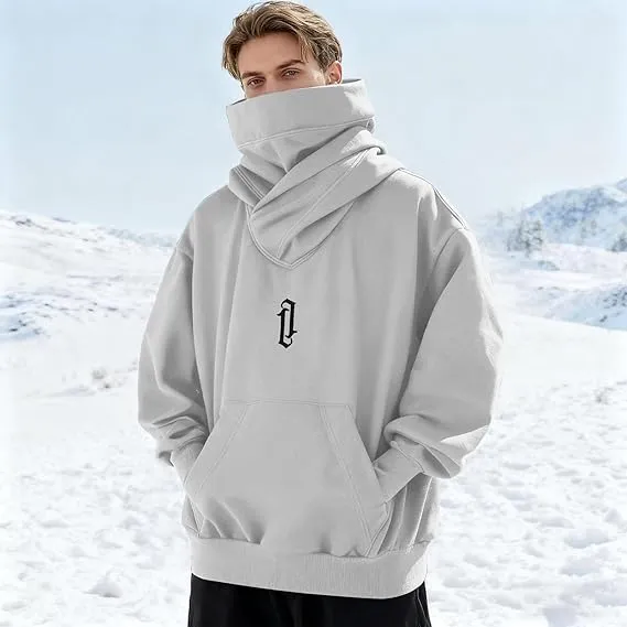 Black Friday-Unisex Oversize Ninja Double-Neck Cotton Hoodie with Pockets