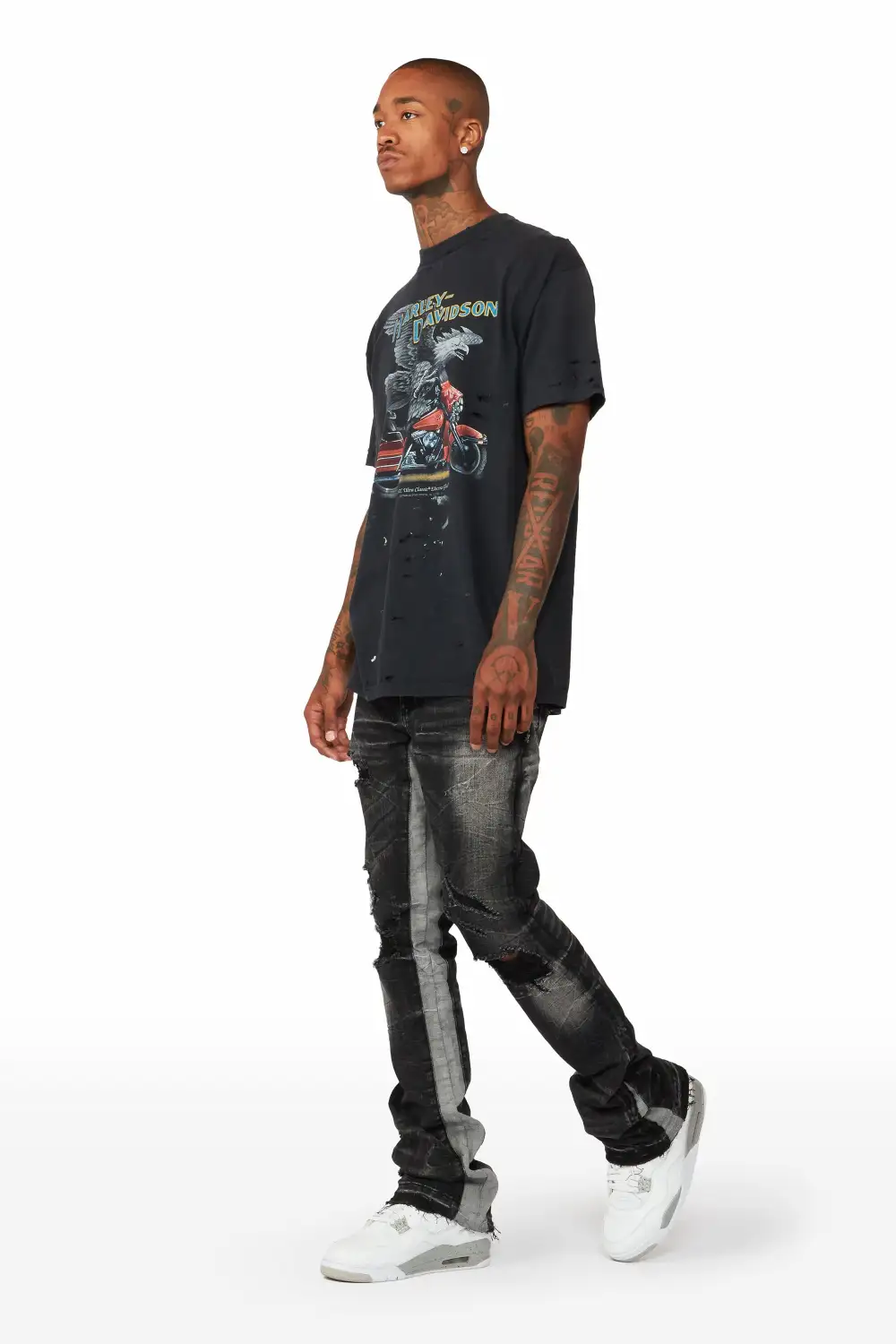 Eugene Stacked Flare Jean-Black