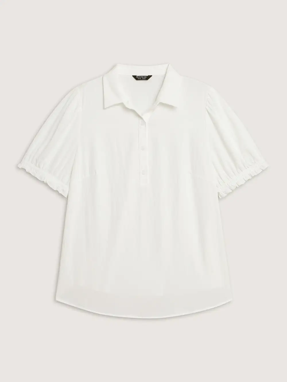 Pure Cotton Ruffled Puffy Sleeve Blouse