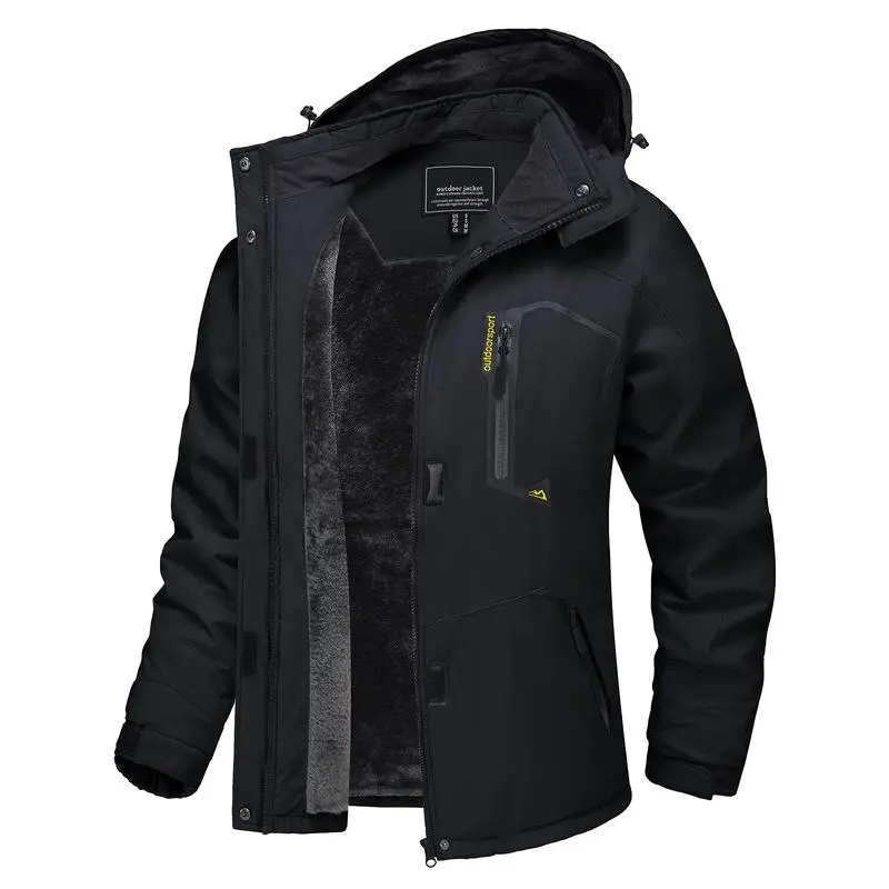 Waterproof Ski Jacket Hooded Fleece Lined Warm Winter Jacket Snow Coat Mountain Windproof Rain Windbreaker