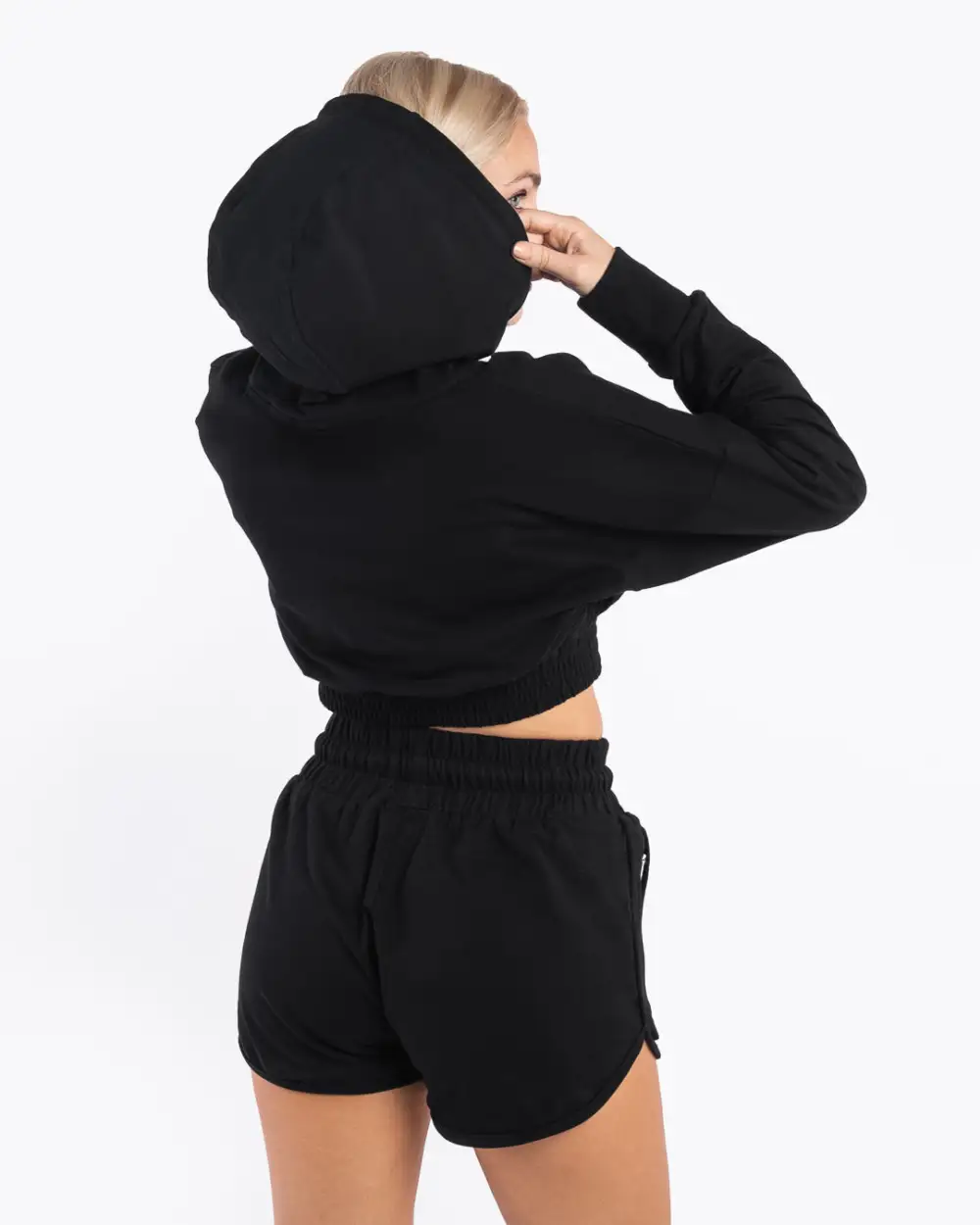 Kim Cropped Hoodie - Black