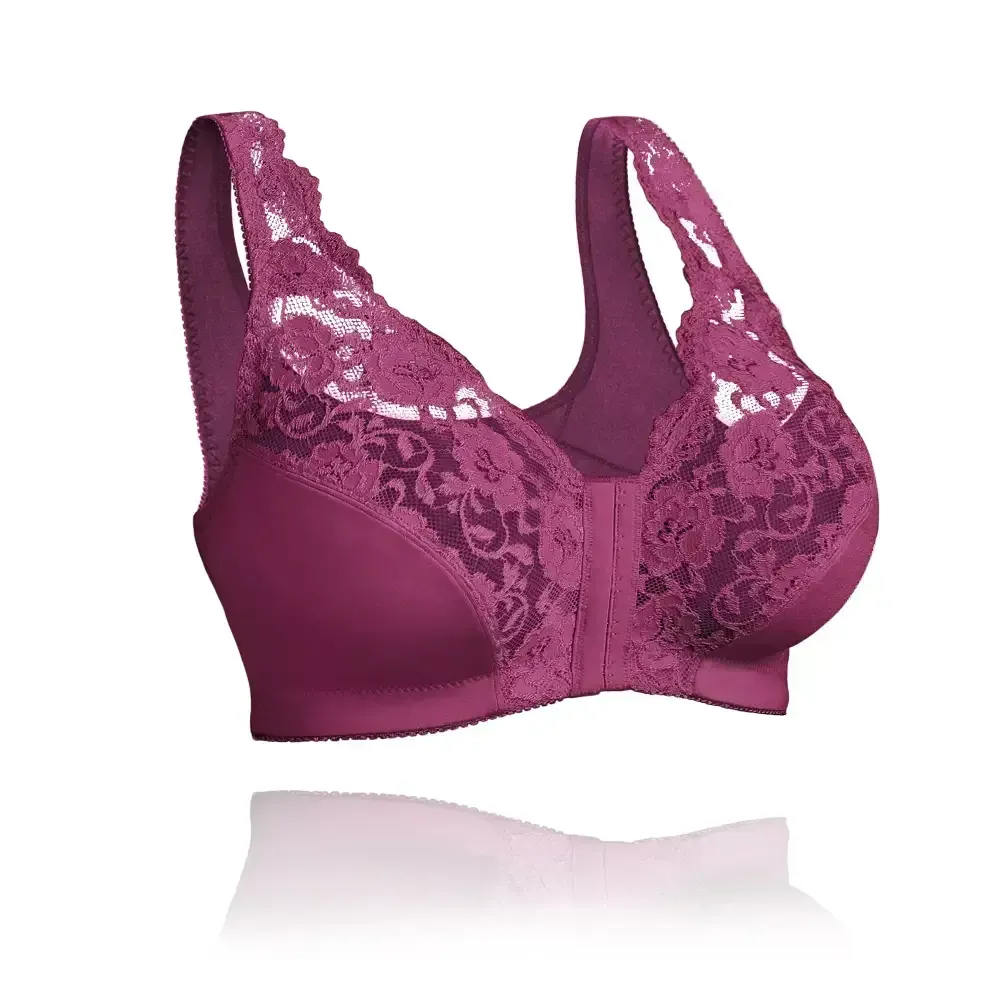 Front hooks, stretch-lace, super-lift, and posture correction �C ALL IN ONE BRA!