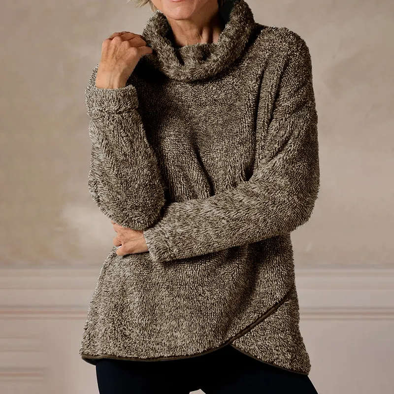 Solid Color Long Sleeve Turtleneck Sweater