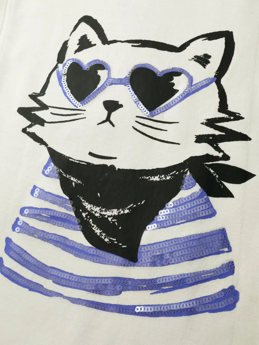 Supersoft Cat Embroidered Sequin Hoodie