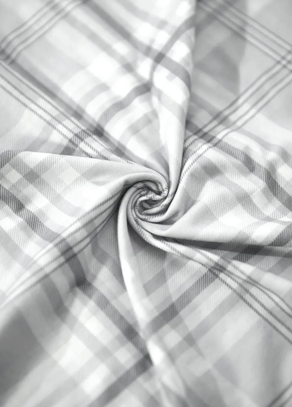 Grey Tuck Stitch Plaid Short Sleeve T Shirt