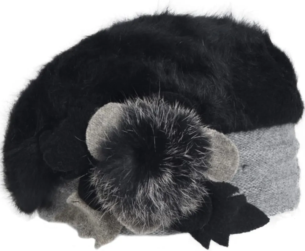 Lady French Beret 100% Wool Beret Floral Dress Beanie Winter Hat