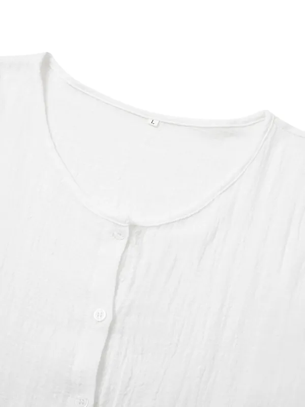 Women's Casual Dress Shirt Dress Cotton Linen Dress Mini Dress Blue Purple Pink Short Sleeve Pure Color Spring Summer V Neck Beach Basic Daily Weekend Loose Fit Linen S M L XL XXL 3XL
