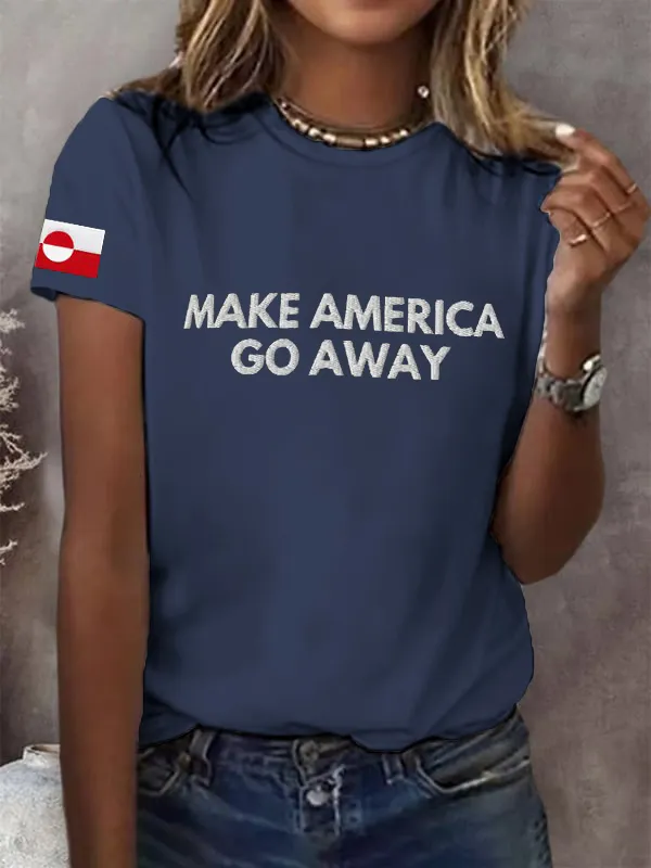 Women'S T-Shirt Women'S Retro Make American Go Away Print T-Shirt