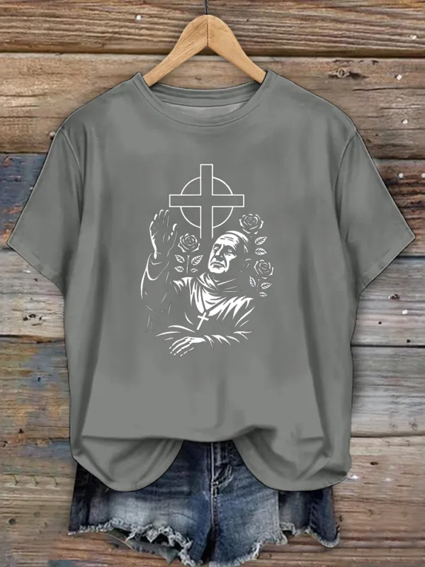 Women's Rip 1936-2025 Print Short Sleeve Round Neck Cotton T-Shirt