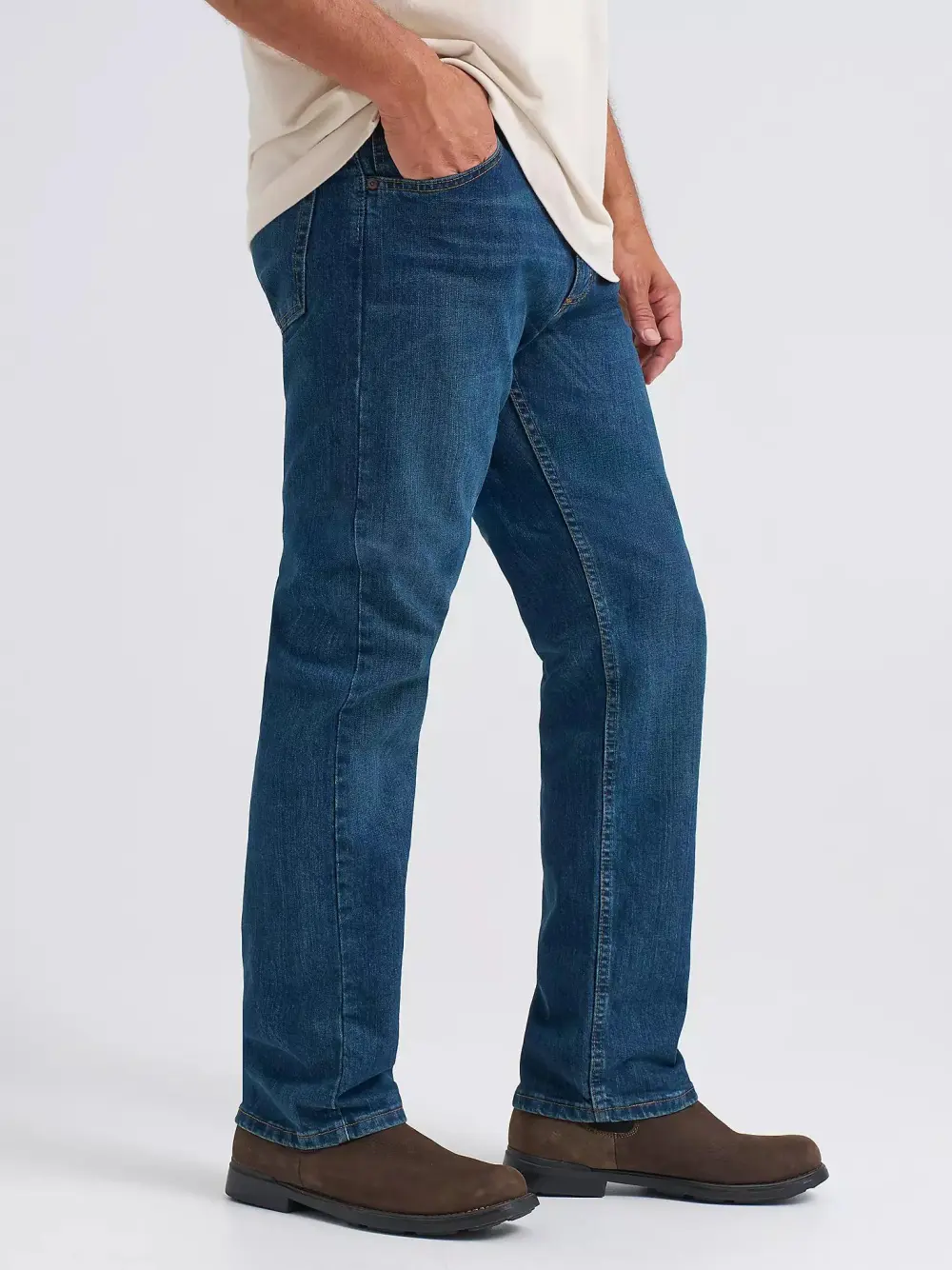 WRANGLER FIVE STAR PREMIUM DENIM FLEX FOR COMFORT STRAIGHT FIT JEAN IN TOMBSTONE