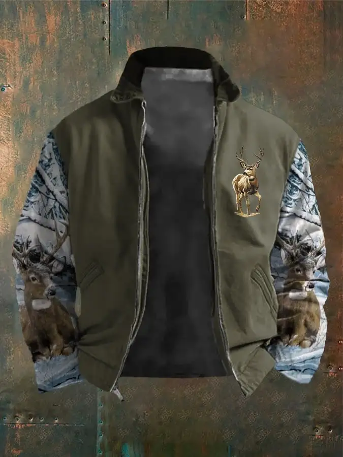 Men's Western Elk Outdoor Lapel Jacket