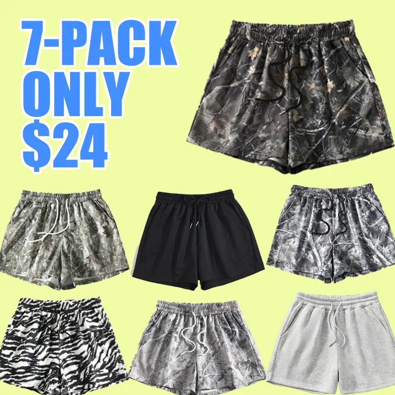 Women's Plain & Camo Print Casual Summer Shorts with Pockets
