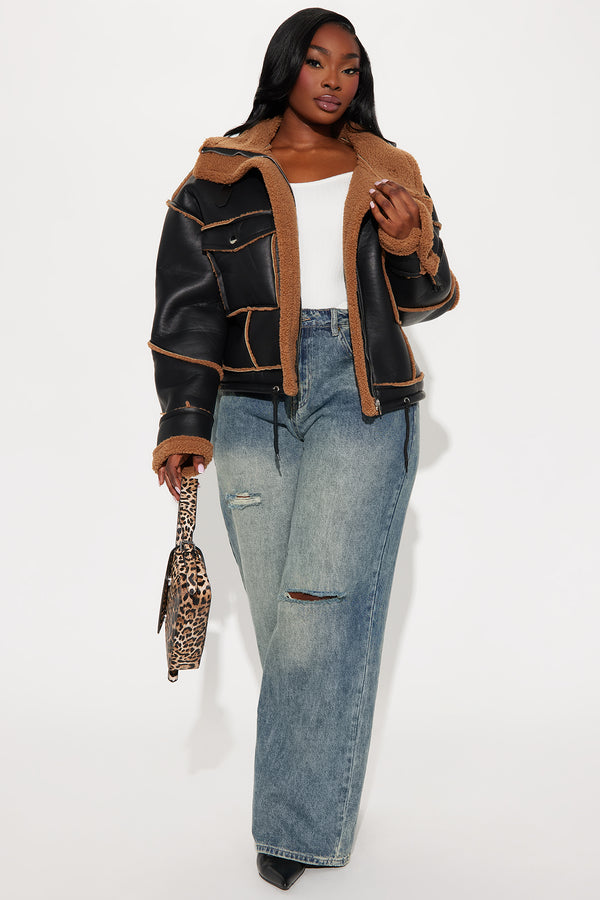 Out and About Shearling Jacket - Black