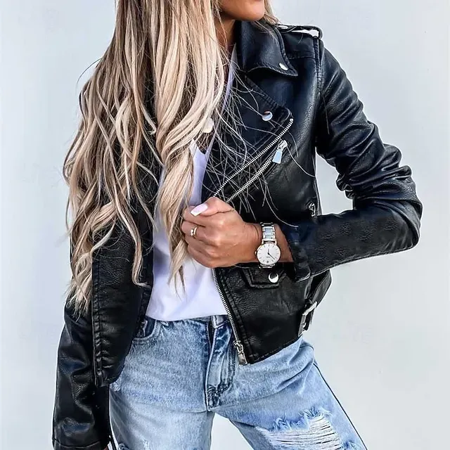 Women's Casual Jacket Warm Comfortable Zipper Pocket Fashion Outdoor Plain Going out Weekend Zipper Regular Lapel Regular Fit Long Sleeve Outerwear Black Wine Fall Winter