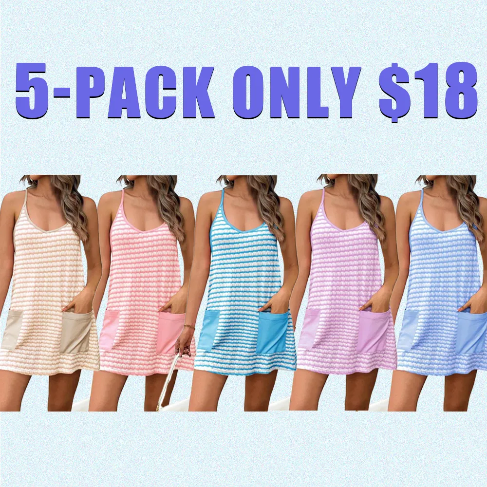 Women’s Mini Romper Dress – Built-In Shorts, Summer Outfit