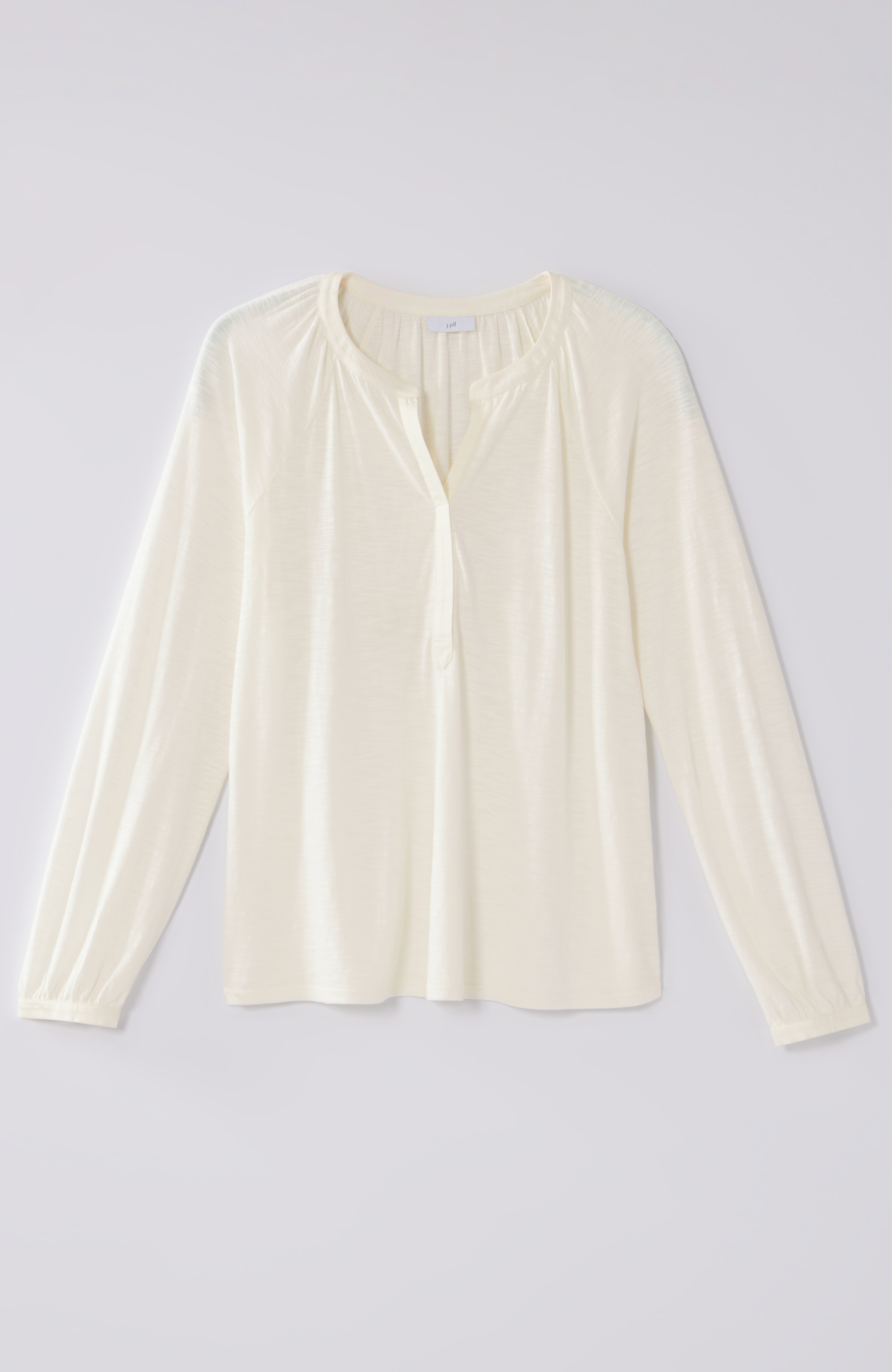 Woven-Trimmed Knit Top
