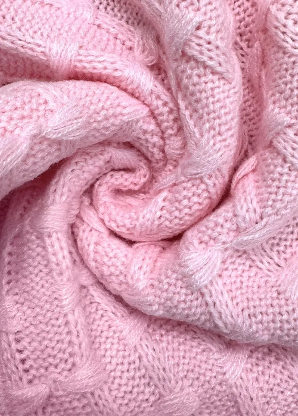 Pink Button Long Sleeve Round Neck Sweater