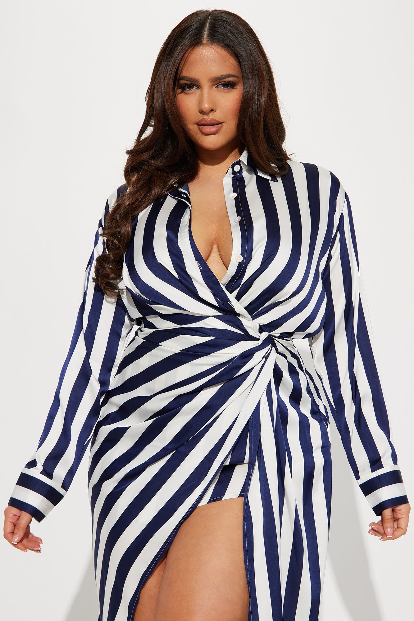 Unattached To You Midi Dress - Navy/combo