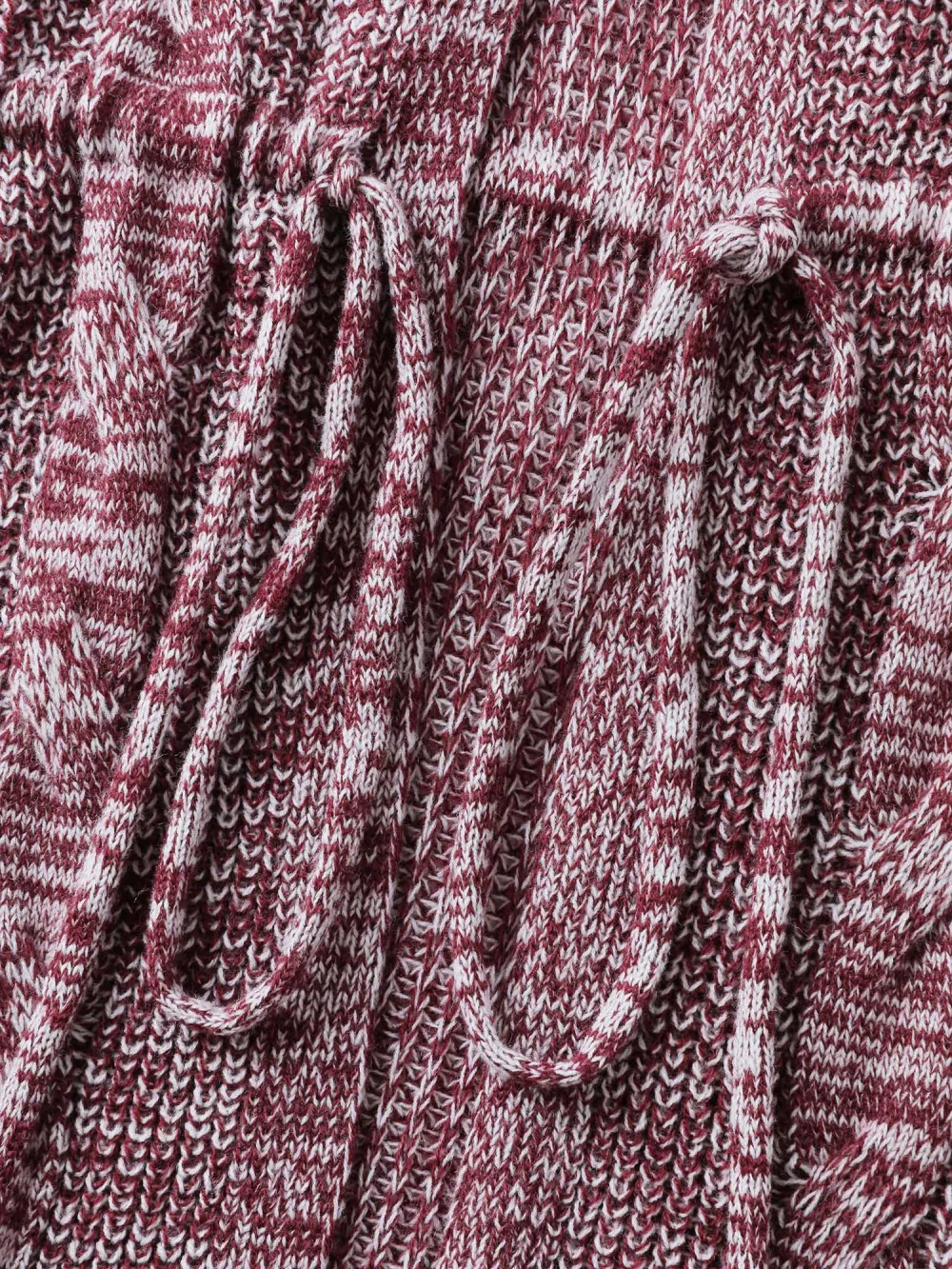 Cable Stitch Heather Hooded Knit Cardigan