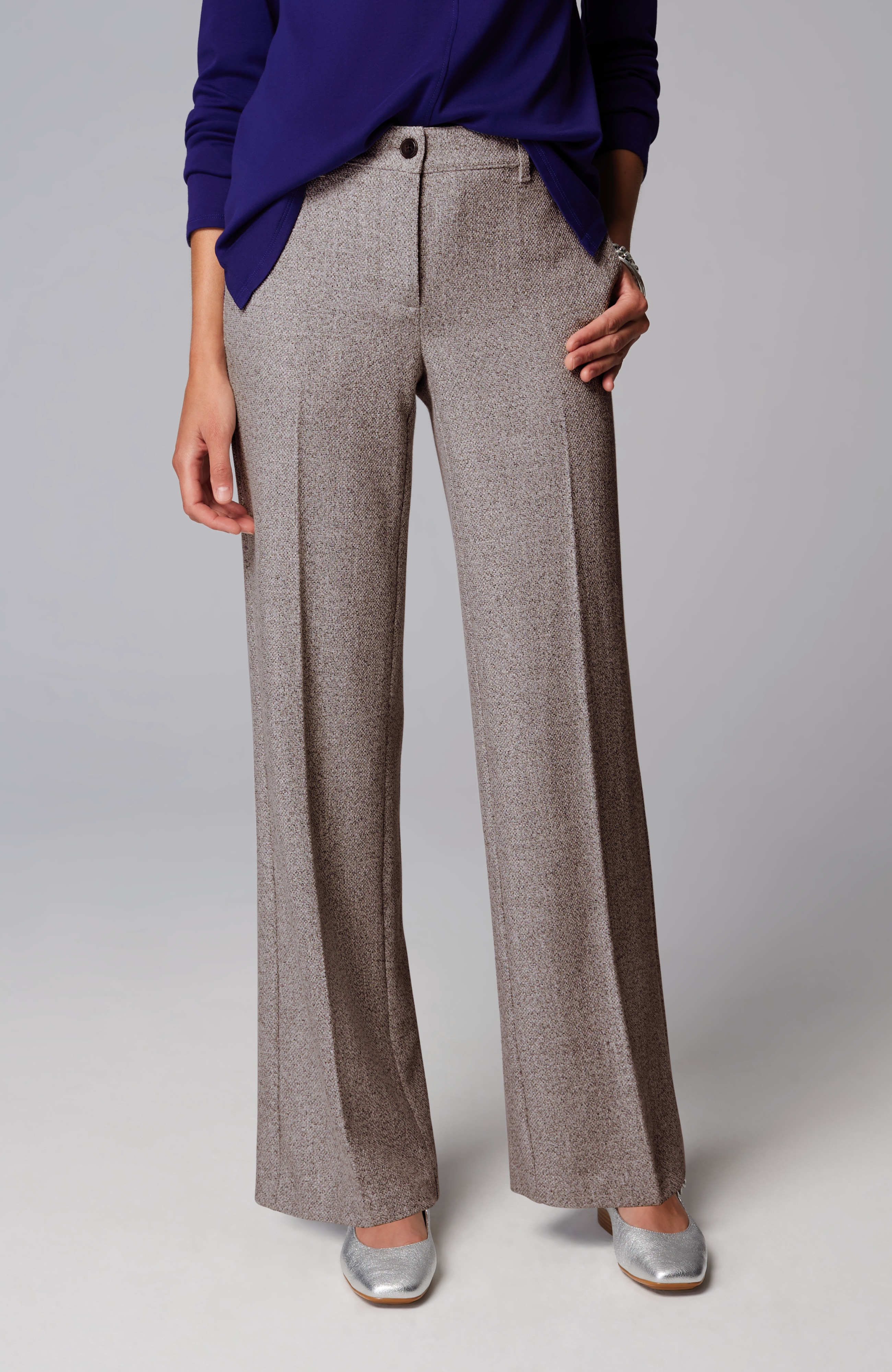 Tweed Wide-Leg Trousers
