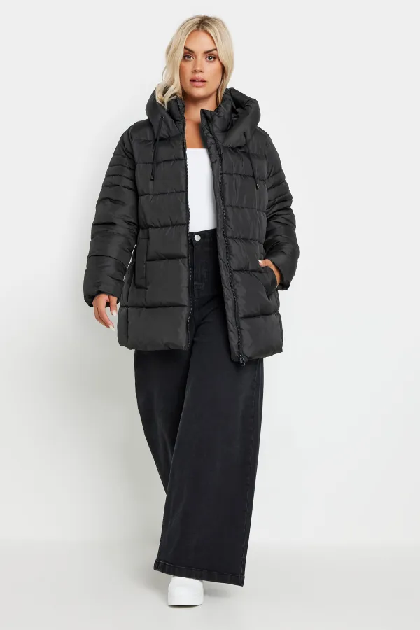 YOURS Curve Ivory White Sporty Puffer Coat