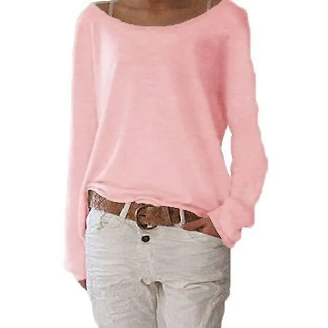 T shirt Tee Women's Light Blue Watermelon powder White Solid / Plain Color Basic Soft Daily S
