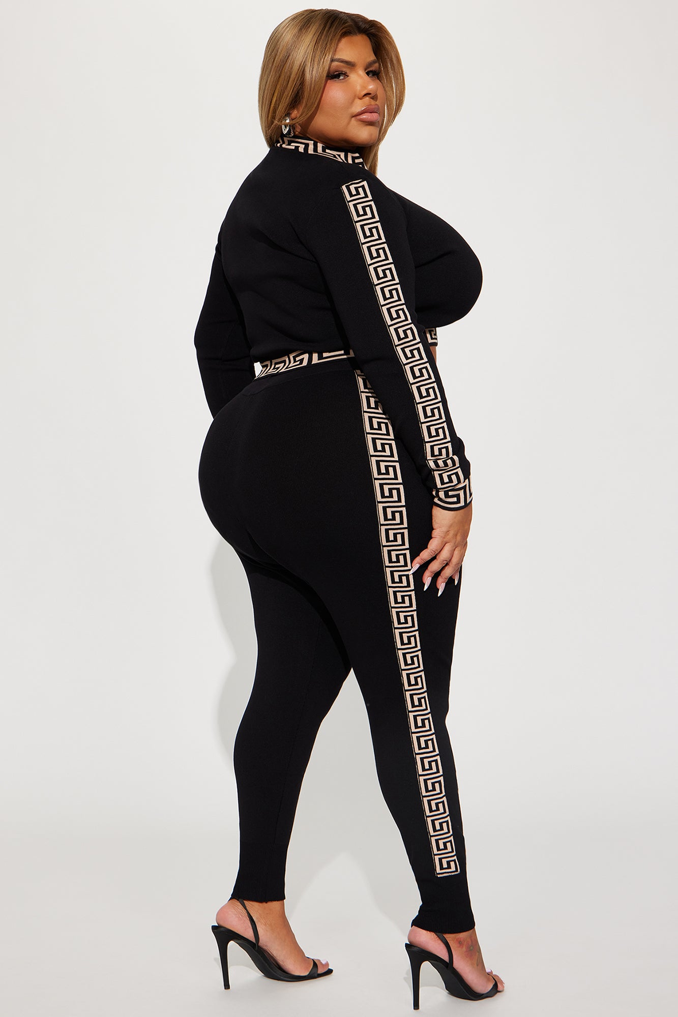 Passing By You Sweater Legging Set - Black/combo