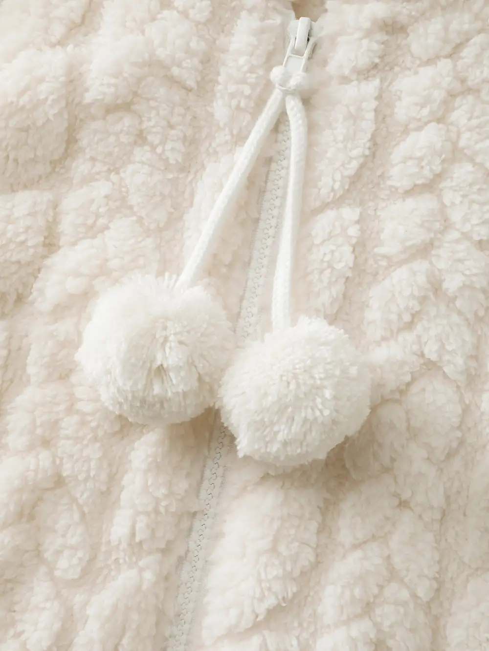 Fleece Zipper Hooded Sleep Jumpsuit