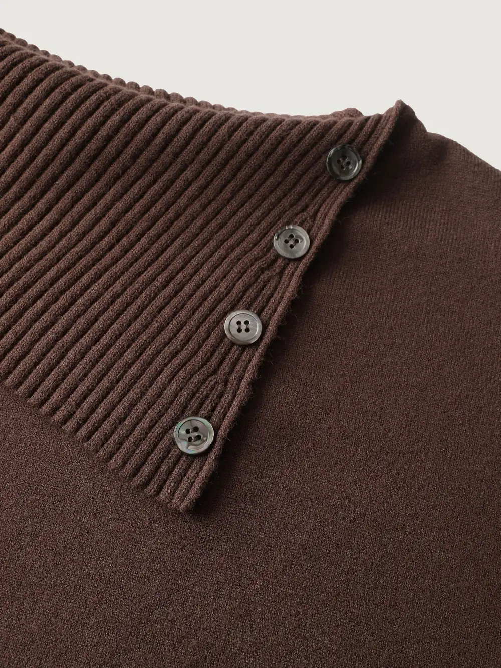 Supersoft Stripe Asymmetrical Collar Contrast Pullover