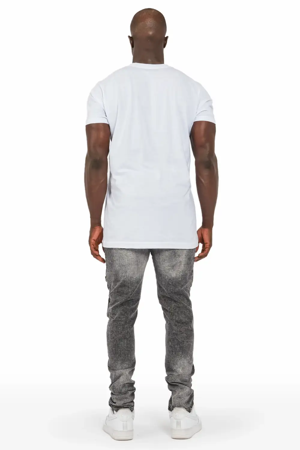 Imran Black Wash Slim Cargo Jean