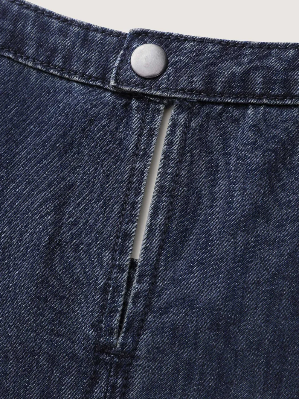 Denim Pockets Button Back Mini Dress