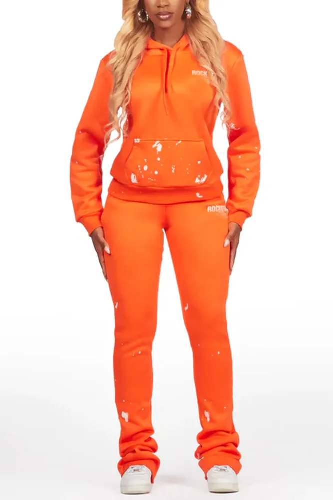 Women's Gradient Pattern Hoodie and Pants Two Piece Set