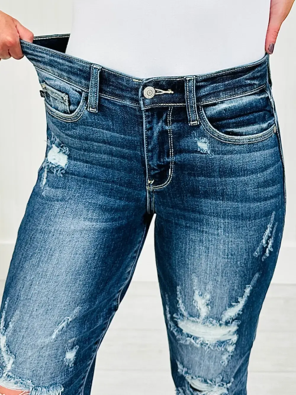 Judy Blue Plus/Reg Now Or Never Cropped Boyfriend Jeans