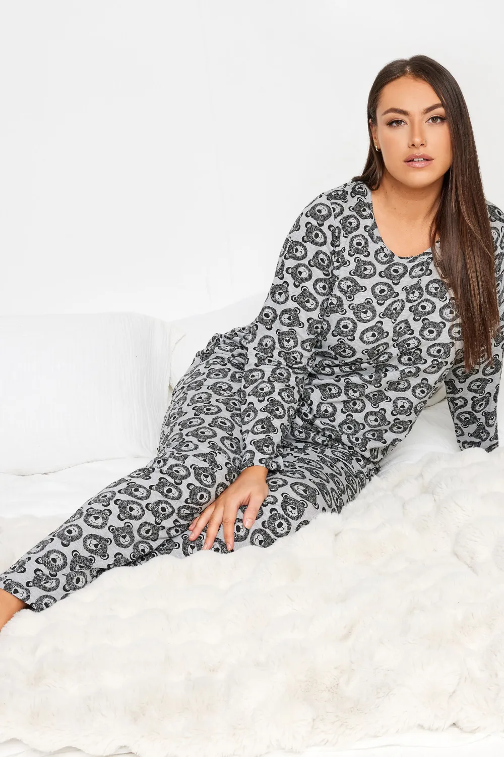 YOURS Curve Light Blue Star Print Tapered Pyjama Set