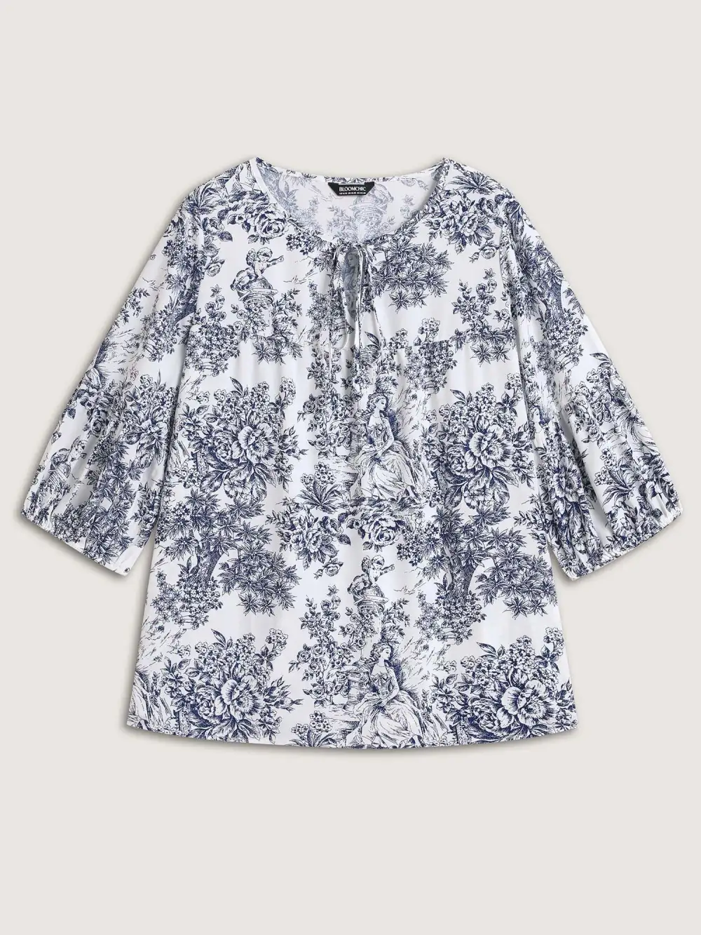 Artistic Print A-Line Blouse