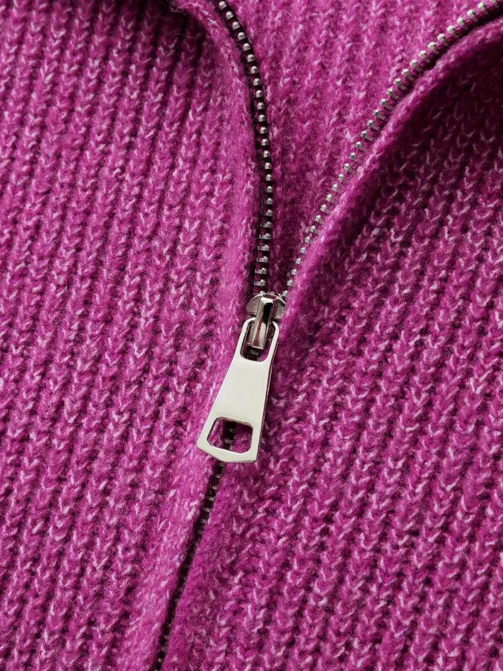 Textured Half Zipper Lapel Collar Pullover