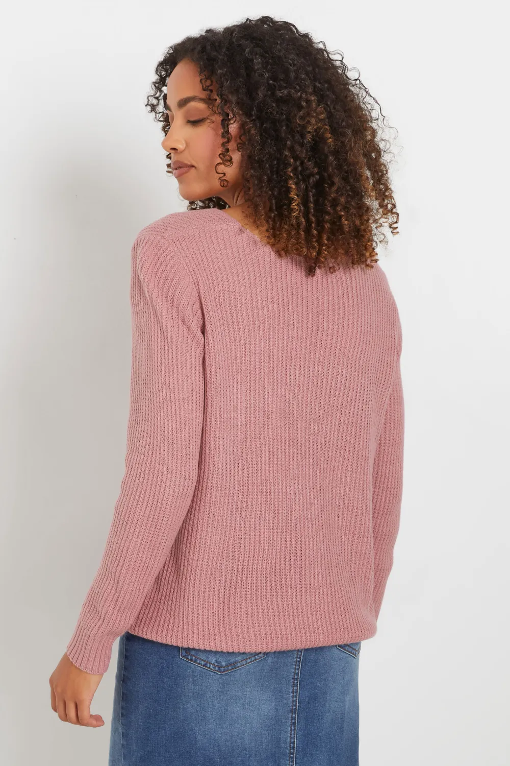 M&Co Fern Green V-Neck Knitted Jumper