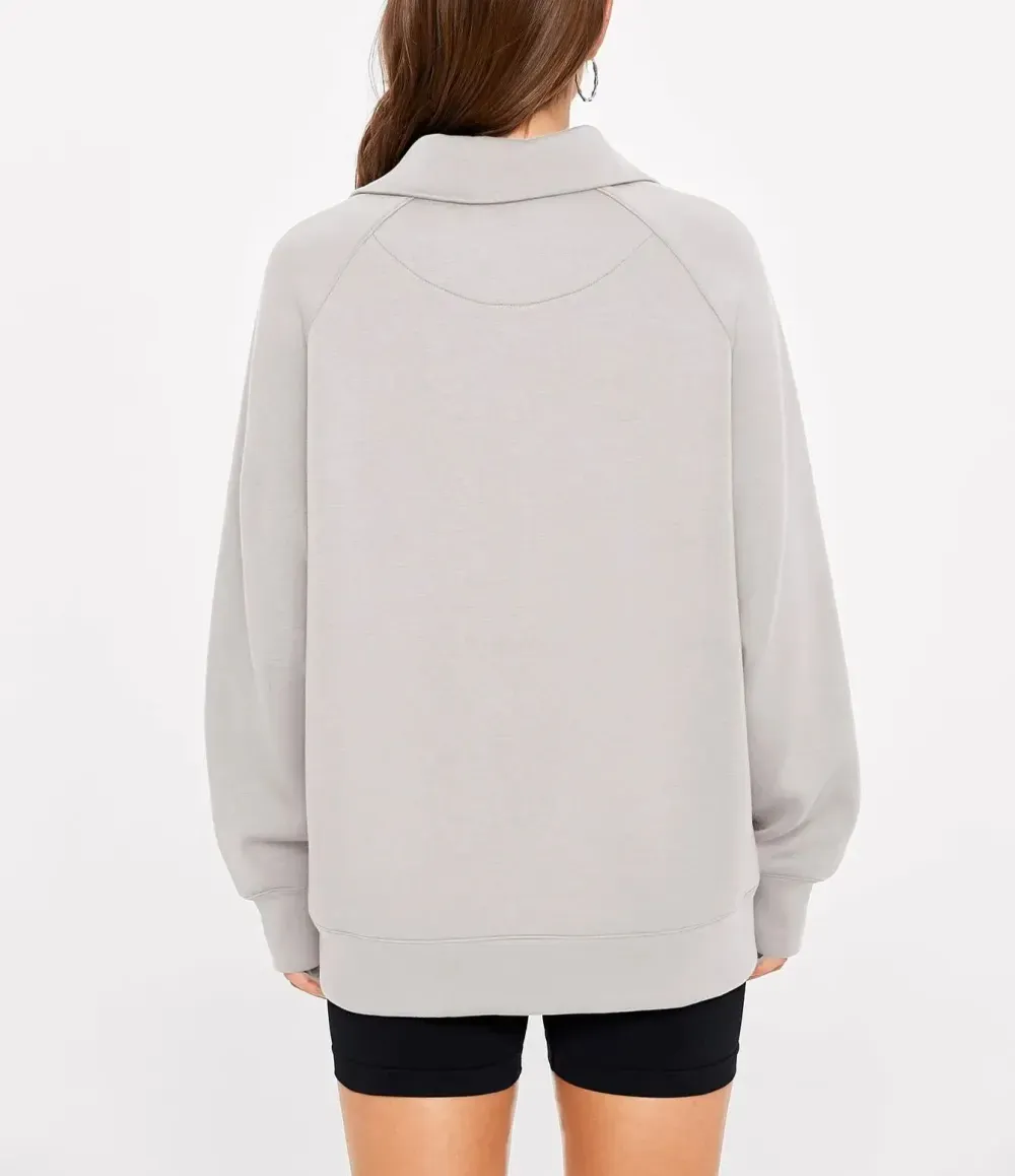 ✨Women's Half Zip Oversized Sweatshirt with Pockets