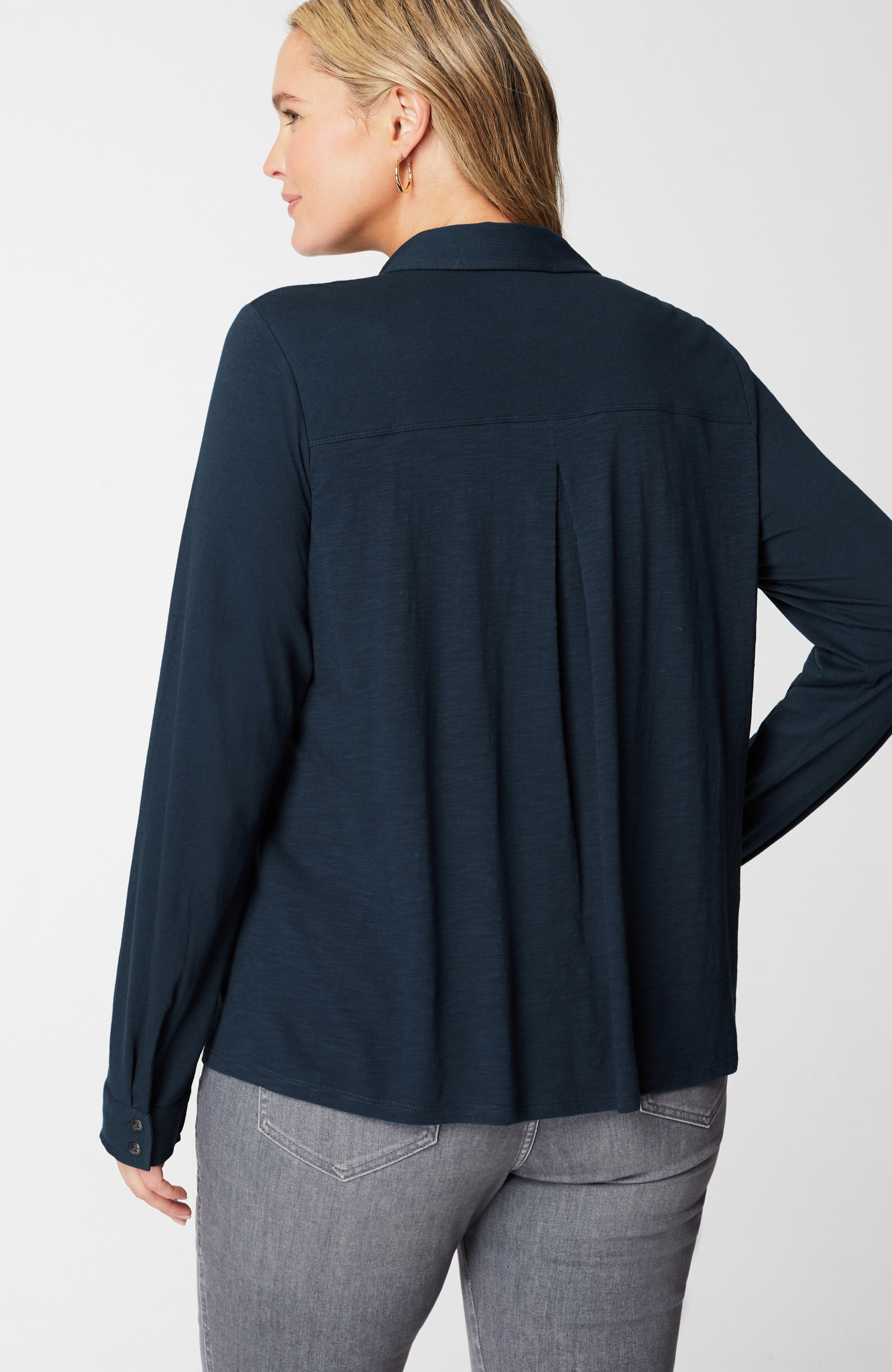Button-Front Knit Shirt
