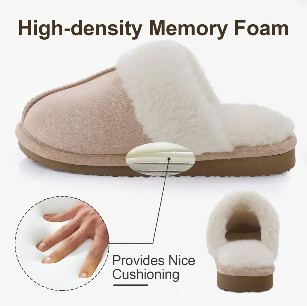 Litfun Women's Fuzzy Memory Foam Slippers Fluffy Winter House Shoes Indoor and Outdoor