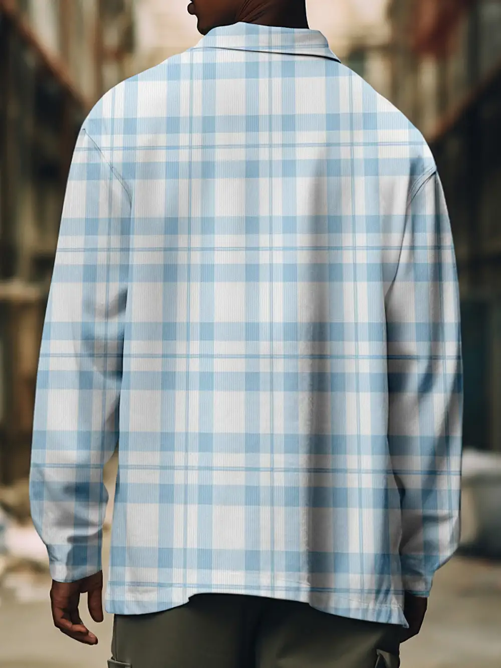 Men's Corduroy Geometric Retro Print Shirt Jacket