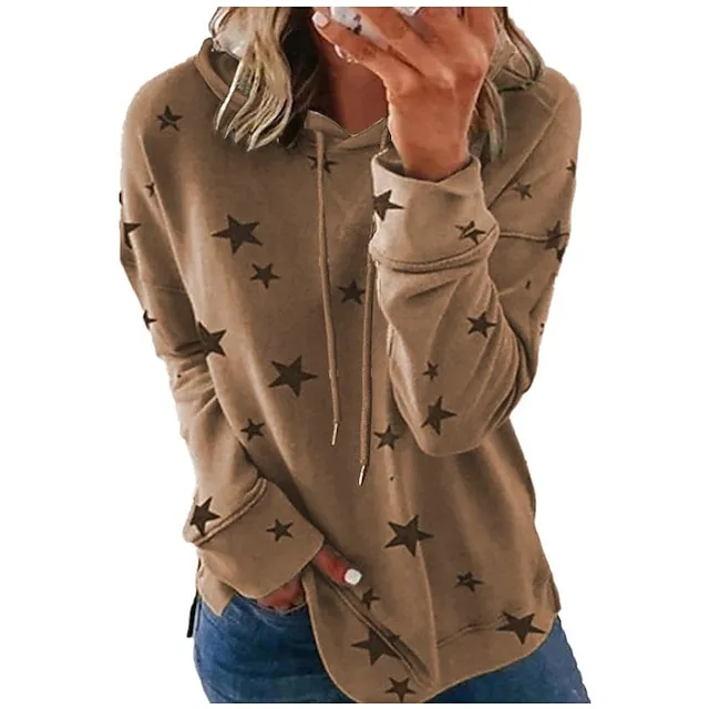 Women's Print Stars Daily Winter Spring &  Fall Fall & Winter