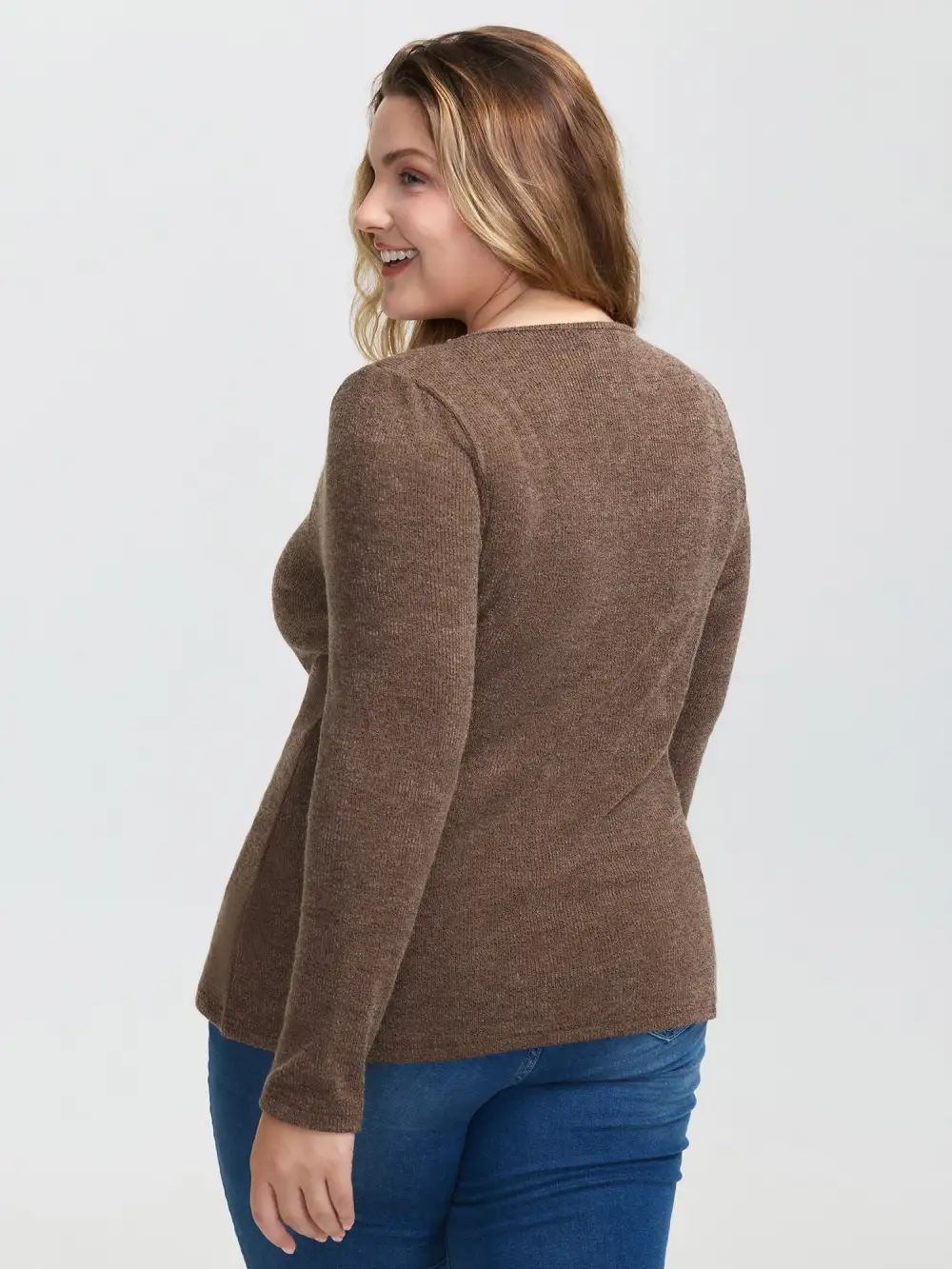 Lace Trim V-Neck Stretchy T-Shirt