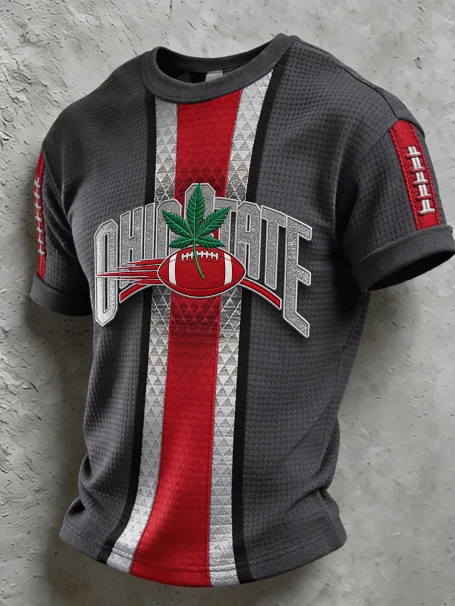 Men's Football Pattern Waffle T-Shirt