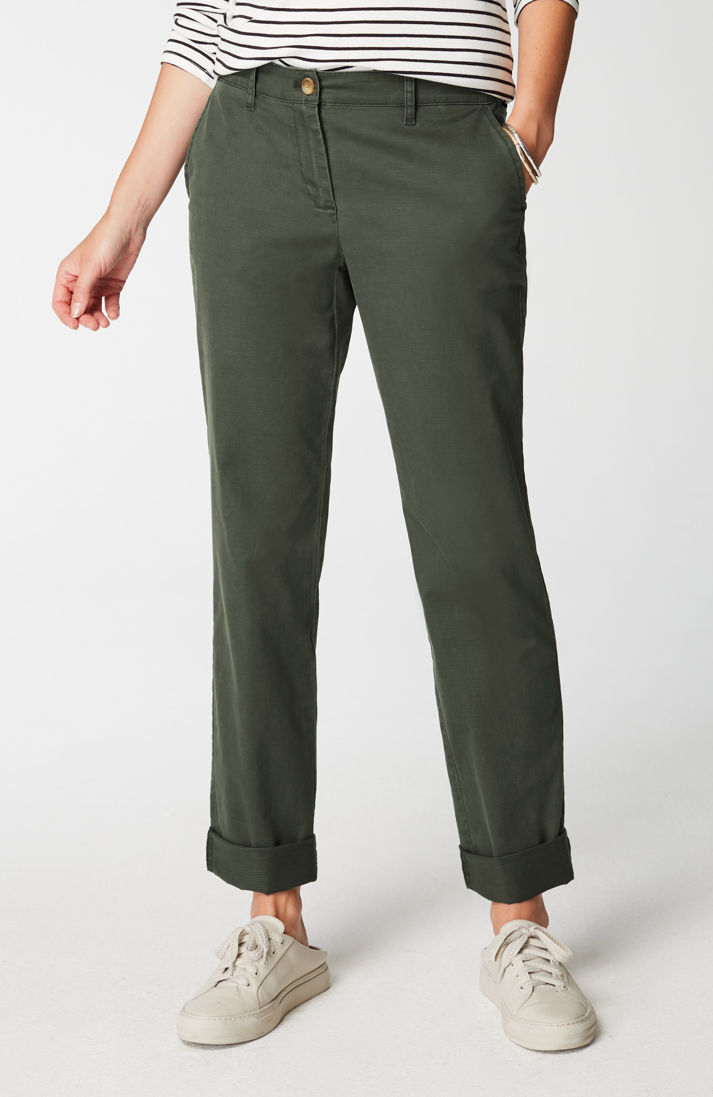 Relaxed Straight-Leg Chino Pants