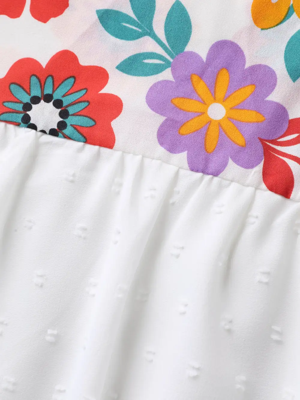 Floral Print Neck-Tie Babydoll Top